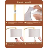 Gouden Booglamp met Beige Linnen Kap | Verstelbaar | 34% Korting