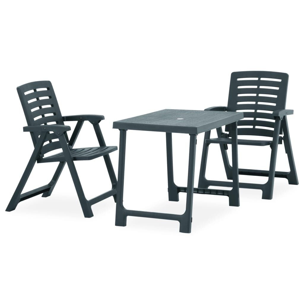 Inklapbare Kunststof Bistroset - 3-Delig Groen - 30% Korting