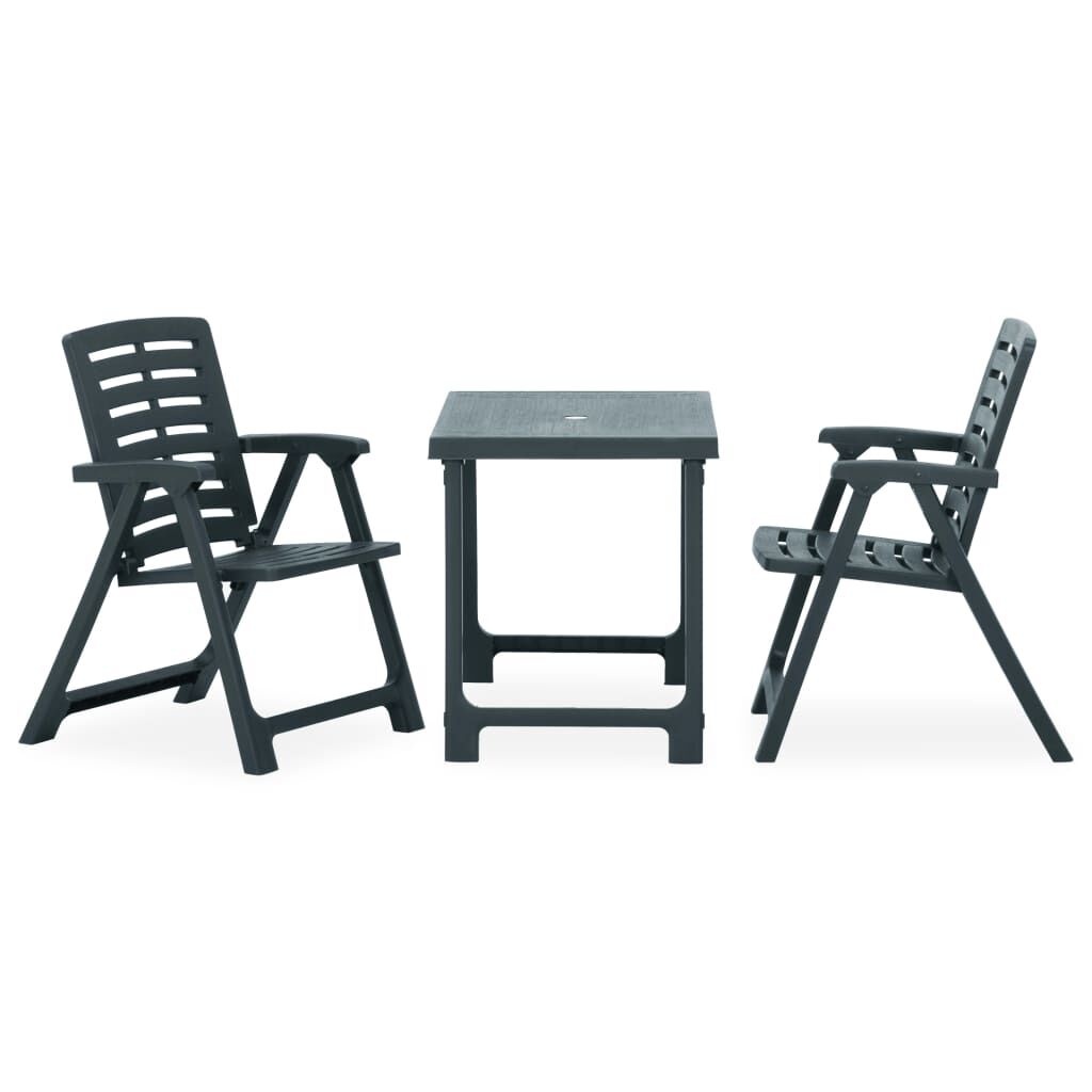 Inklapbare Kunststof Bistroset - 3-Delig Groen - 30% Korting