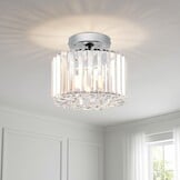 Zilver Kristal Plafondlamp Kroonluchter - 33% Korting