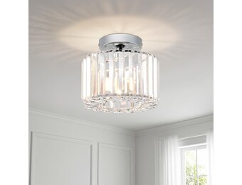 Zilver Kristal Plafondlamp Kroonluchter - 33% Korting