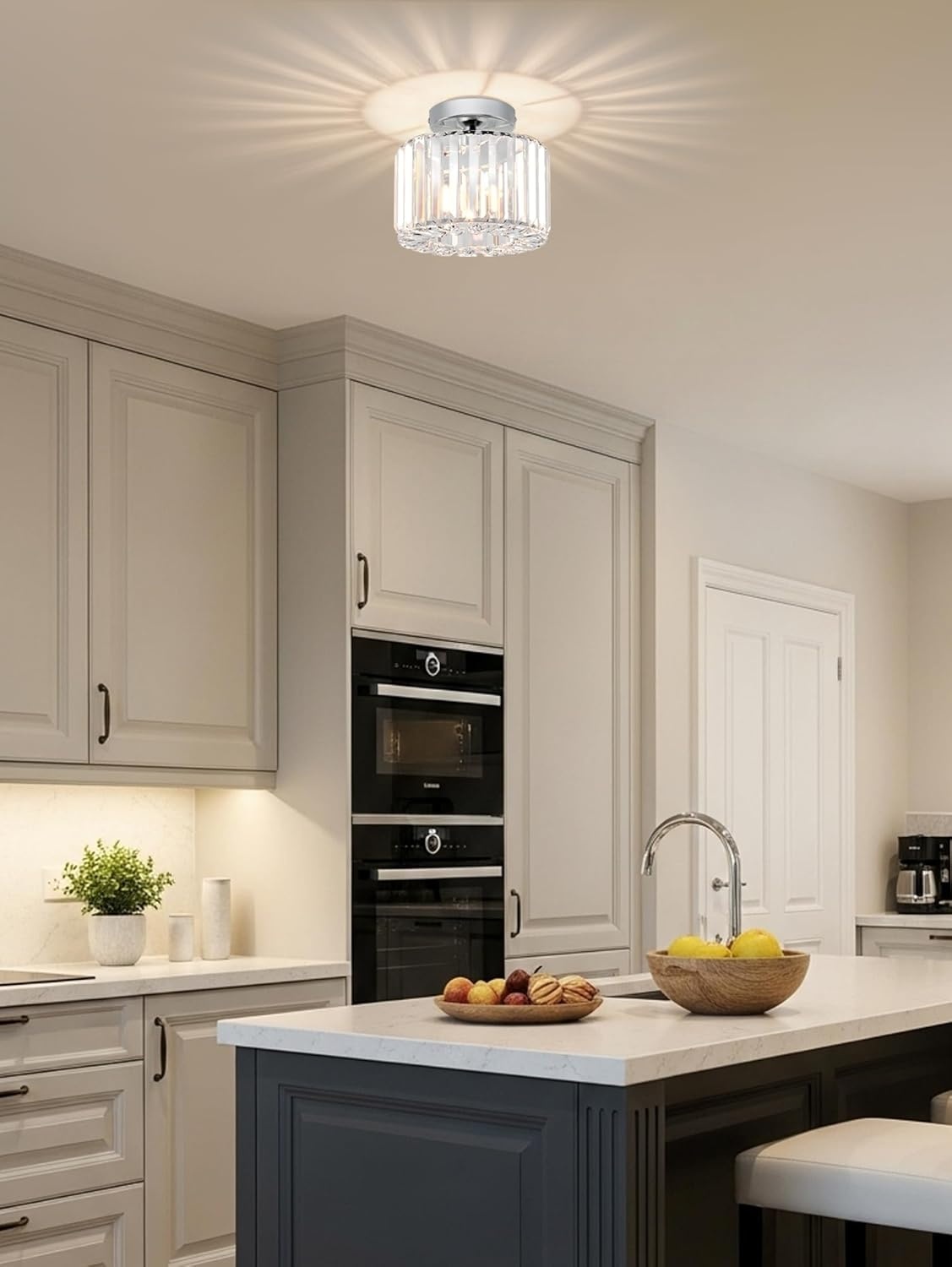 Zilver Kristal Plafondlamp Kroonluchter - 33% Korting