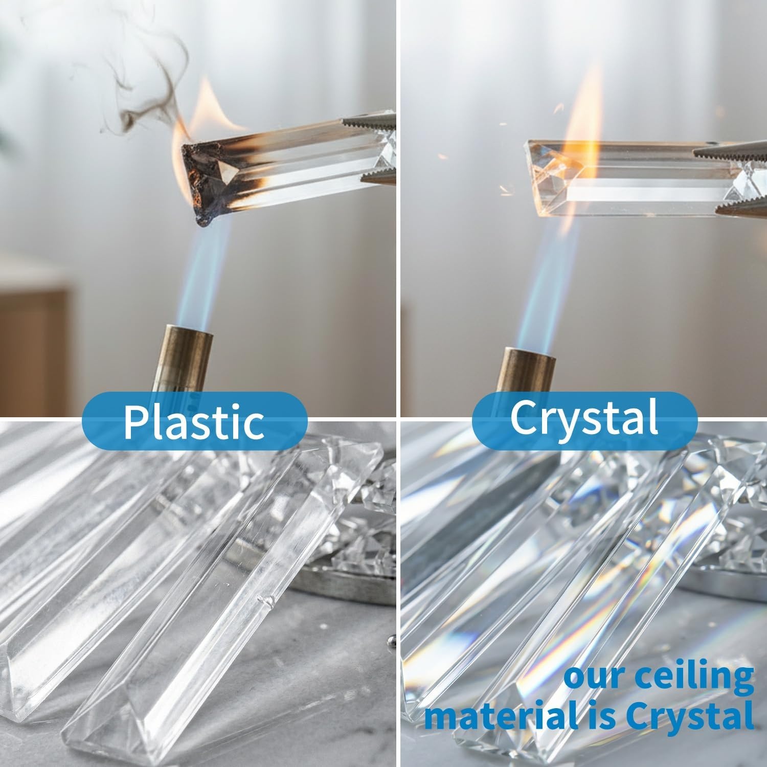 Zilver Kristal Plafondlamp Kroonluchter - 33% Korting