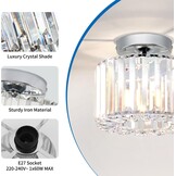 Zilver Kristal Plafondlamp Kroonluchter - 33% Korting