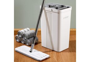 Zelfreinigende Dweilset met Emmer & 5 Microvezel Pads - 46% Korting