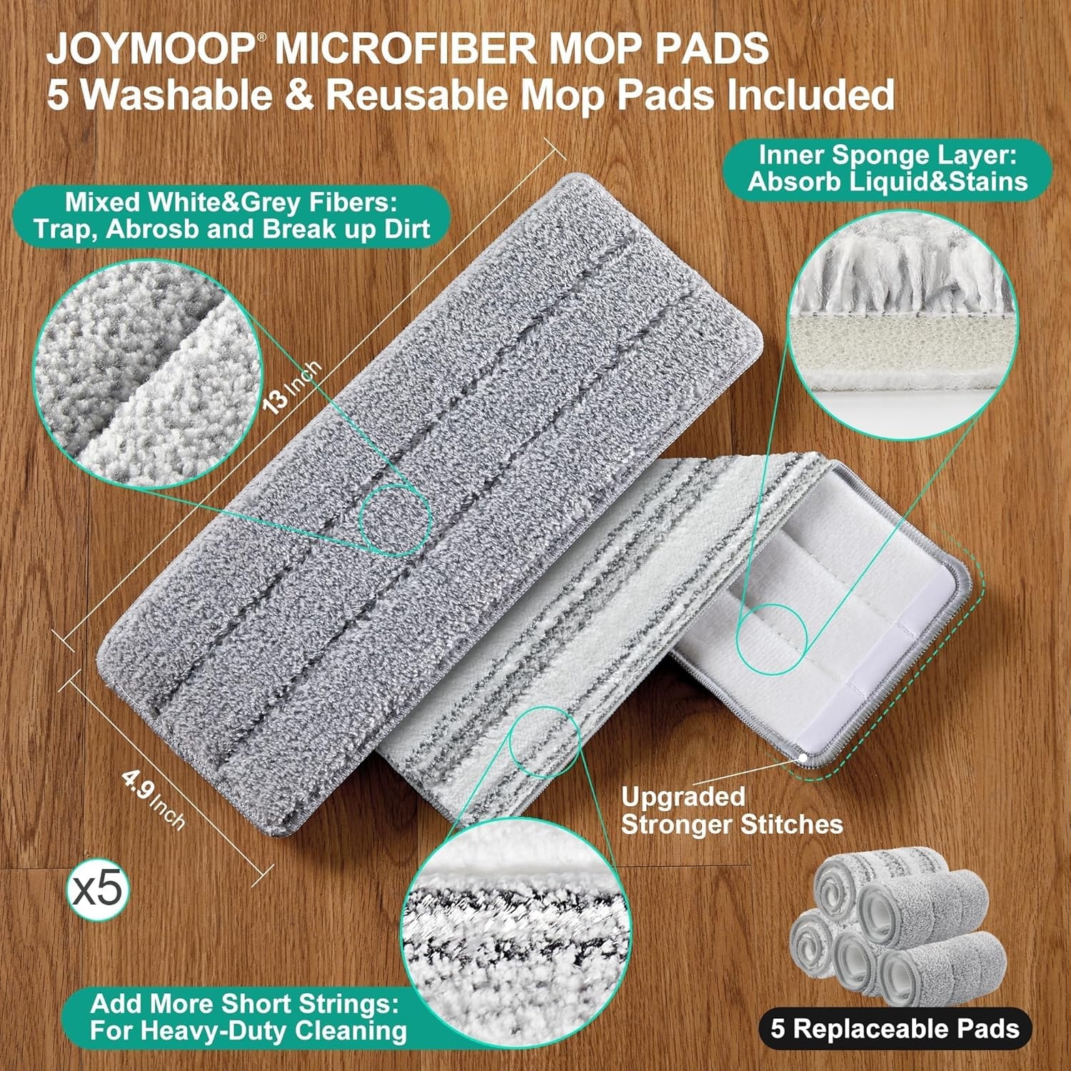 Zelfreinigende Dweilset met Emmer & 5 Pads - 34% Korting!