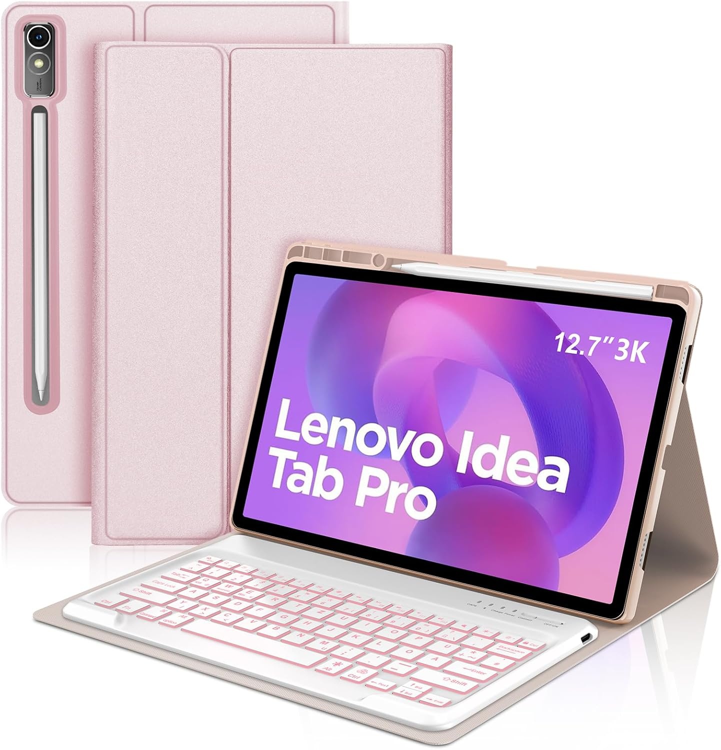 Toetsenbordhoes Lichtroze voor Idea Tab Pro 12.7" (33% Korting)