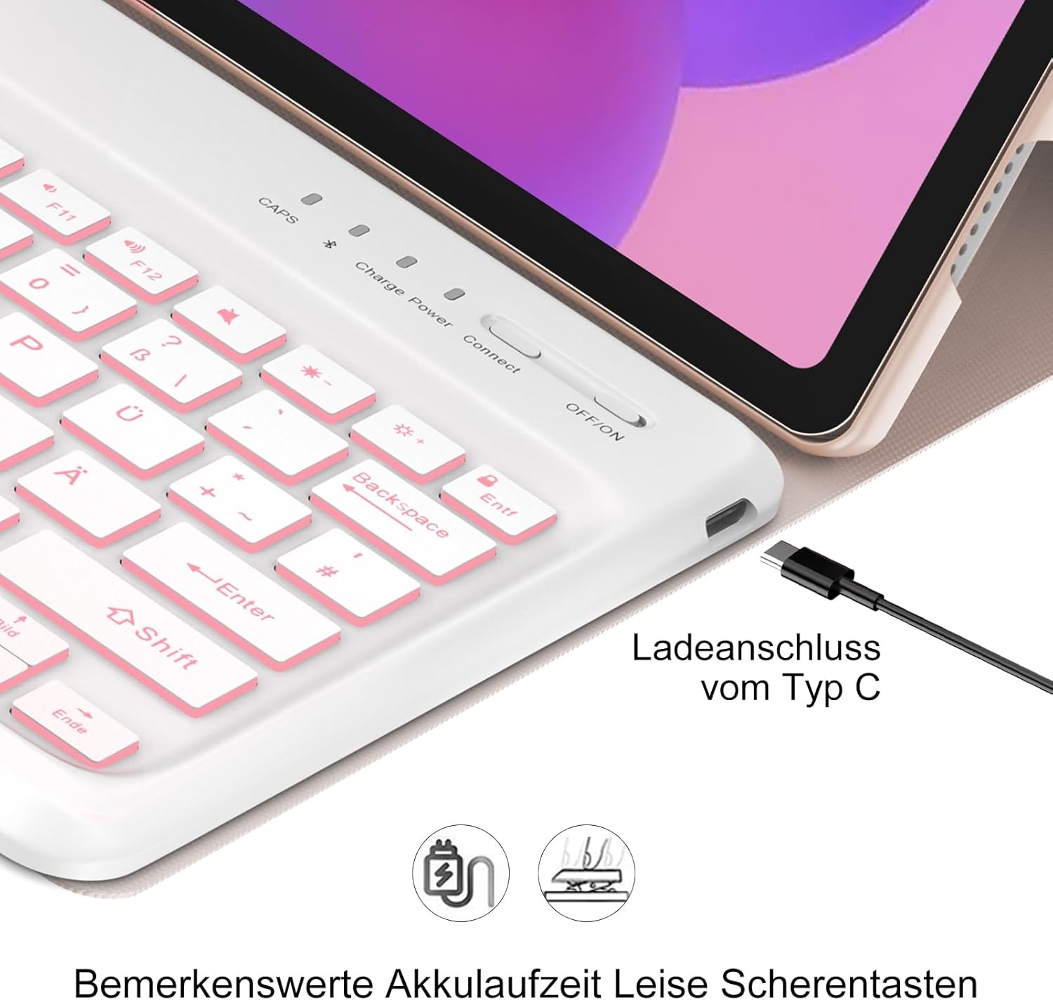 Toetsenbordhoes Lichtroze voor Idea Tab Pro 12.7" (33% Korting)