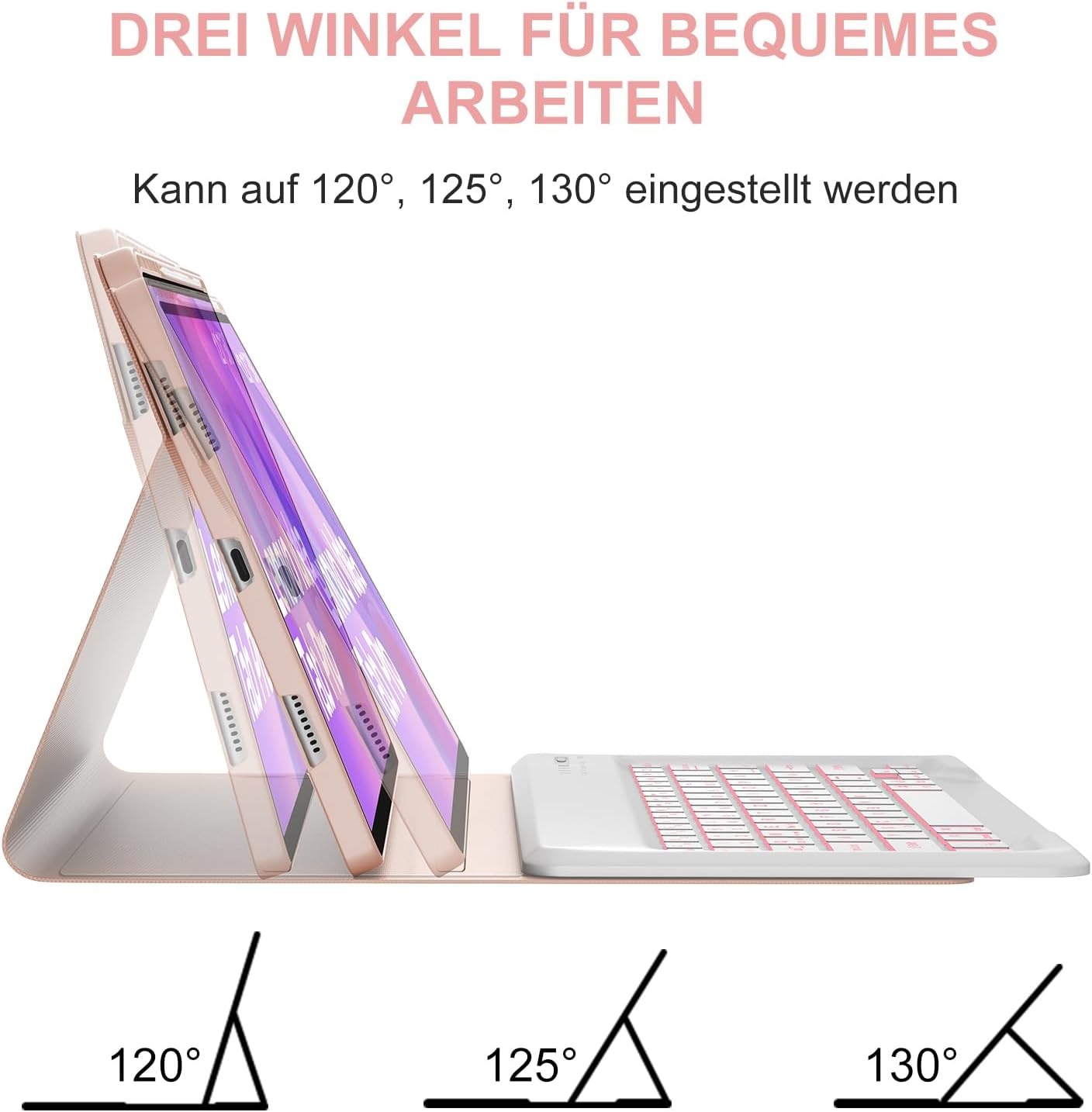 Toetsenbordhoes Lichtroze voor Idea Tab Pro 12.7" (33% Korting)