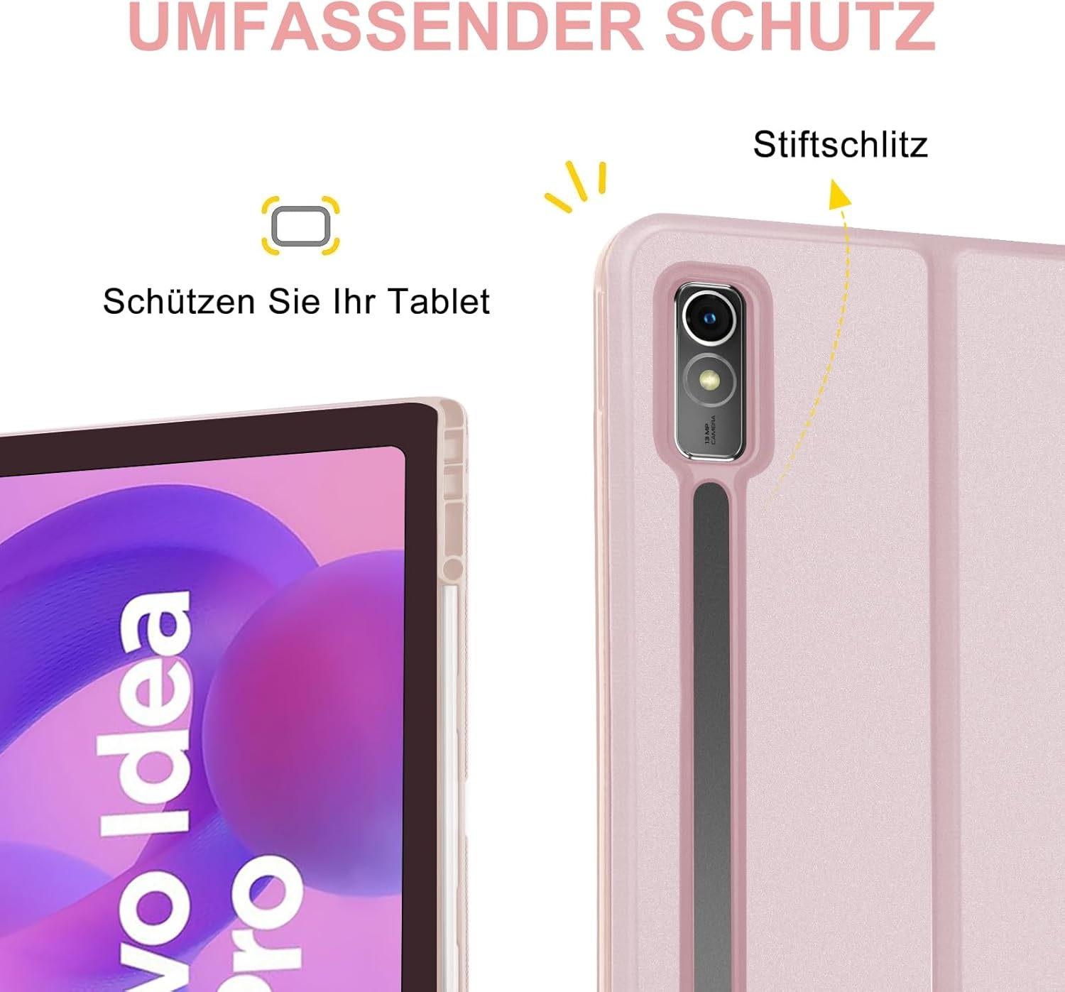 Toetsenbordhoes Lichtroze voor Idea Tab Pro 12.7" (33% Korting)
