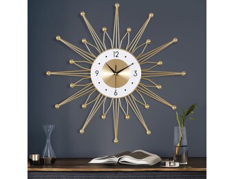 Gouden Wandklok Metaal 56 cm - Stille Werking