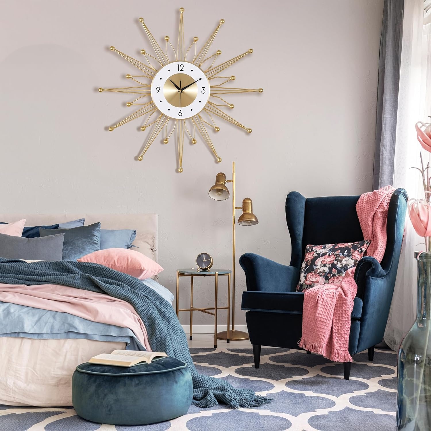 Gouden Wandklok Metaal 56 cm - Stille Werking