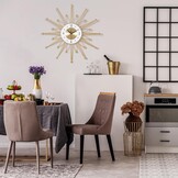Gouden Wandklok Metaal 56 cm - Stille Werking