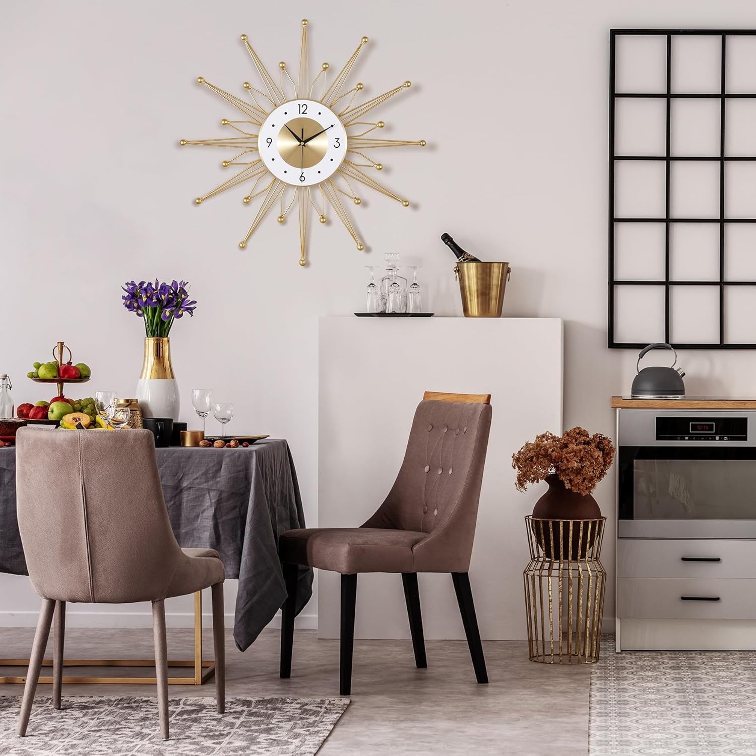 Gouden Wandklok Metaal 56 cm - Stille Werking
