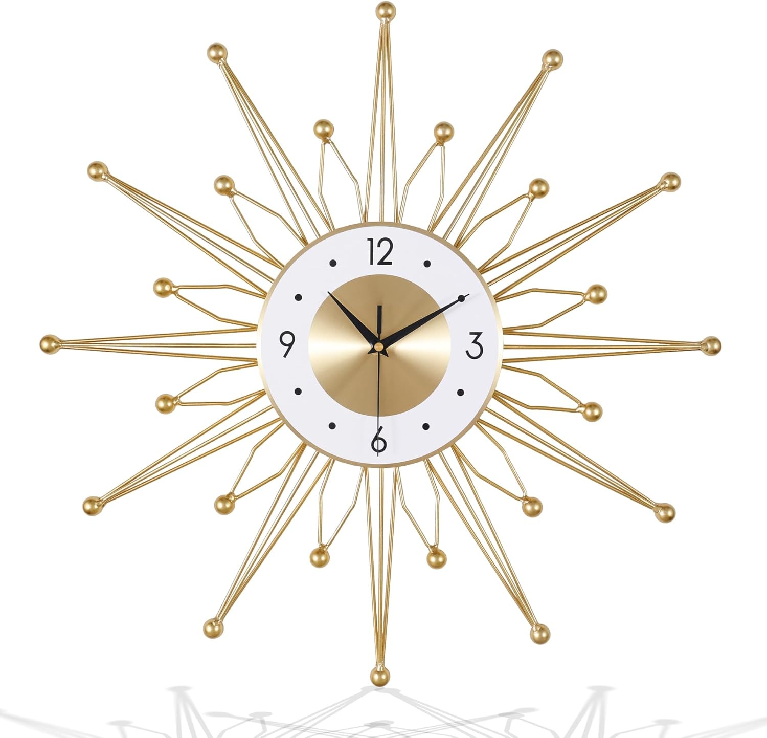 Gouden Wandklok Metaal 56 cm - Stille Werking