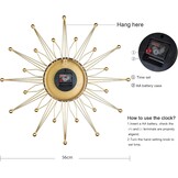 Gouden Wandklok Metaal 56 cm - Stille Werking