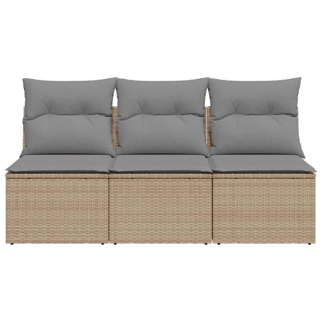 vidaXL Tuinbank 3-zits Poly Rattan Beige - 35% Korting