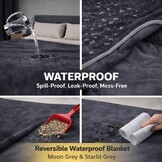 Waterdichte Omkeerbare Deken 152x203cm Donkergrijs/Licht - 34% Korting