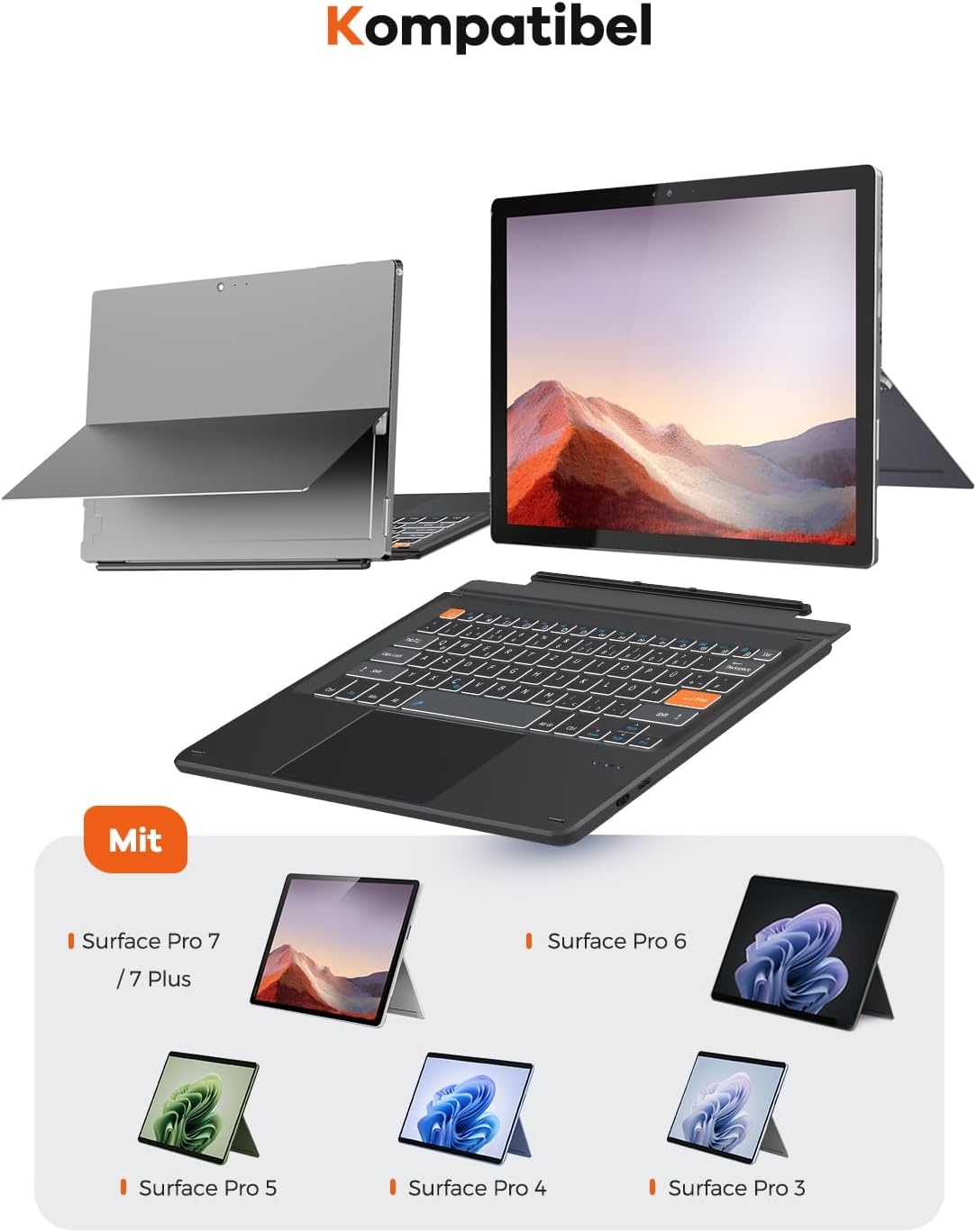 QWERTZ Bluetooth Toetsenbord met Trackpad voor Surface Pro (29% Korting)