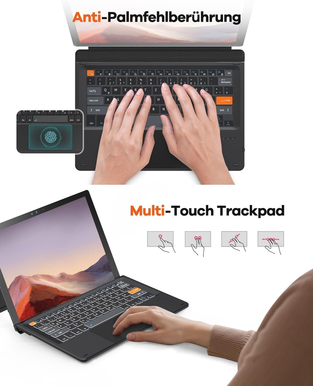 QWERTZ Bluetooth Toetsenbord met Trackpad voor Surface Pro (29% Korting)