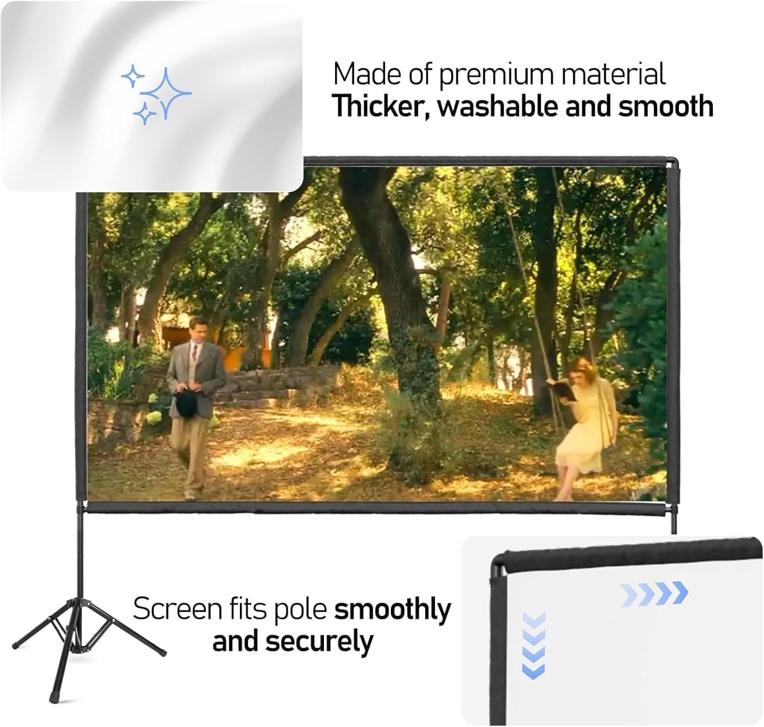 Draagbaar Projectorscherm 100" 16:9 HD 4K met Standaard - Kreukvrij & 29% Korting