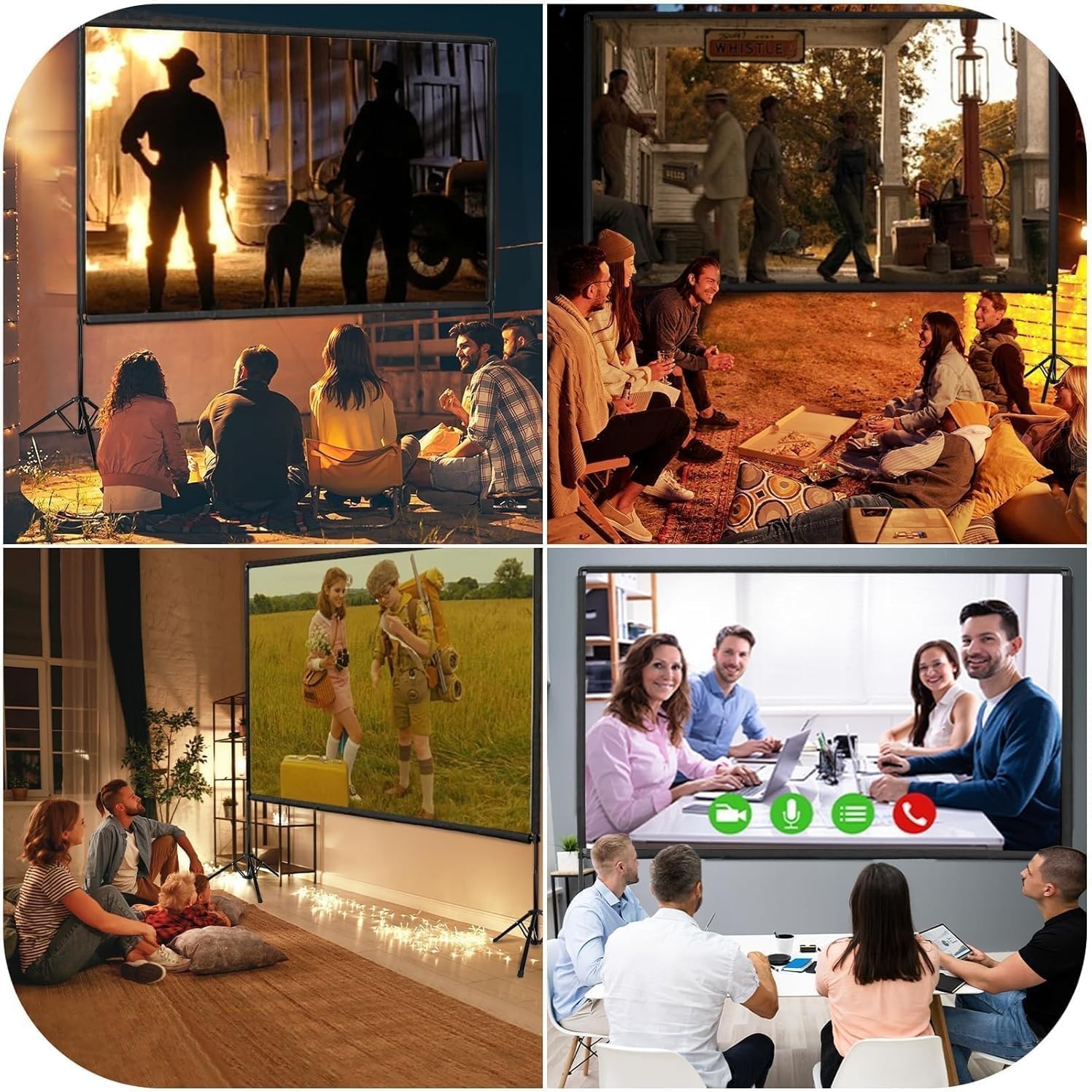 Draagbaar Projectorscherm 100" 16:9 HD 4K met Standaard - Kreukvrij & 29% Korting