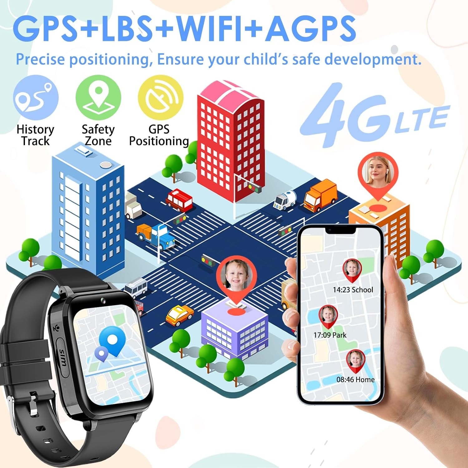 Kinder Smartwatch GPS 4G - Waterdicht met Bellen & SOS - 33% Korting