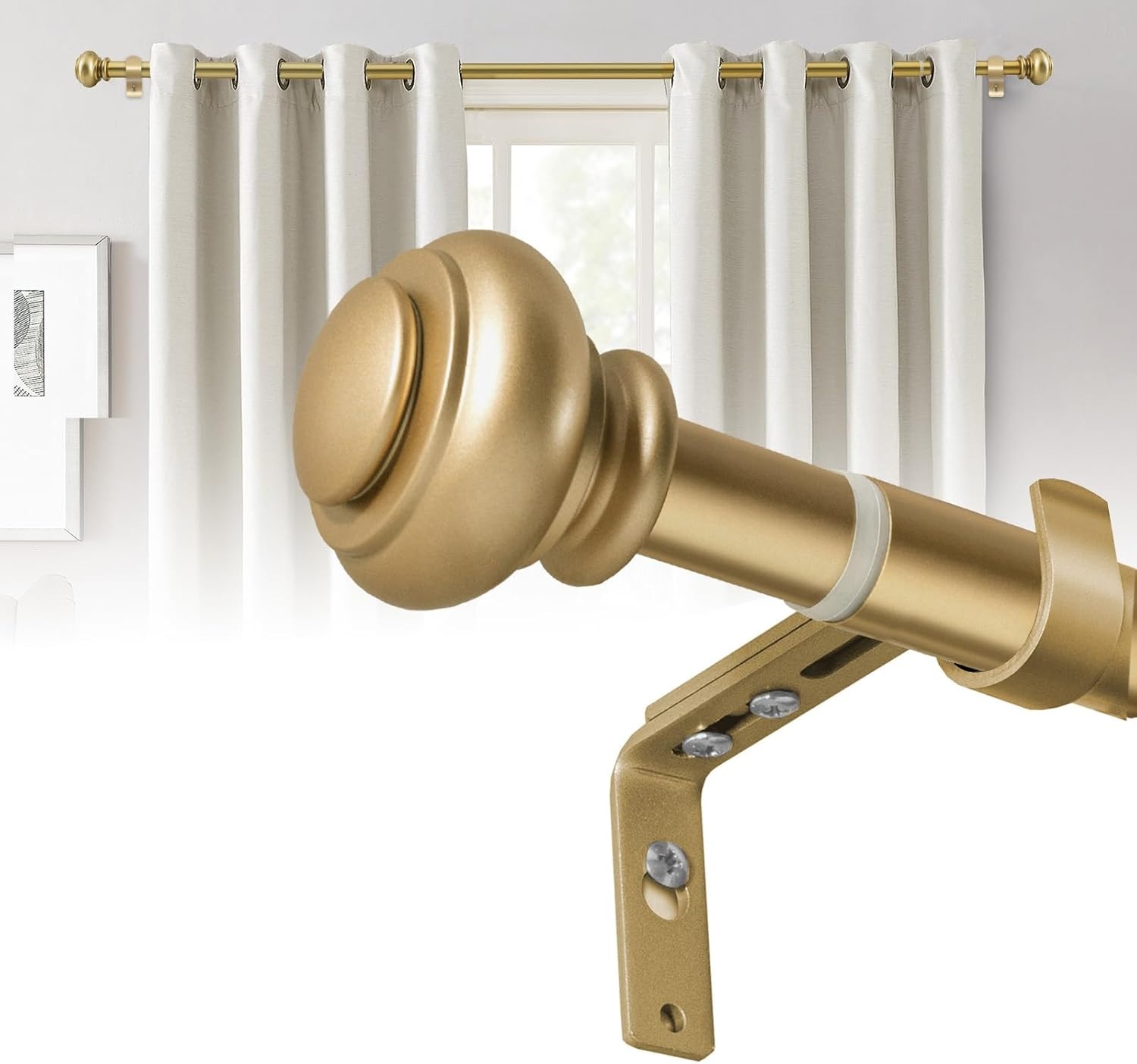 Gordijnroede Set Goud (2 stuks) - Verstelbaar 76-269cm - Max 20kg
