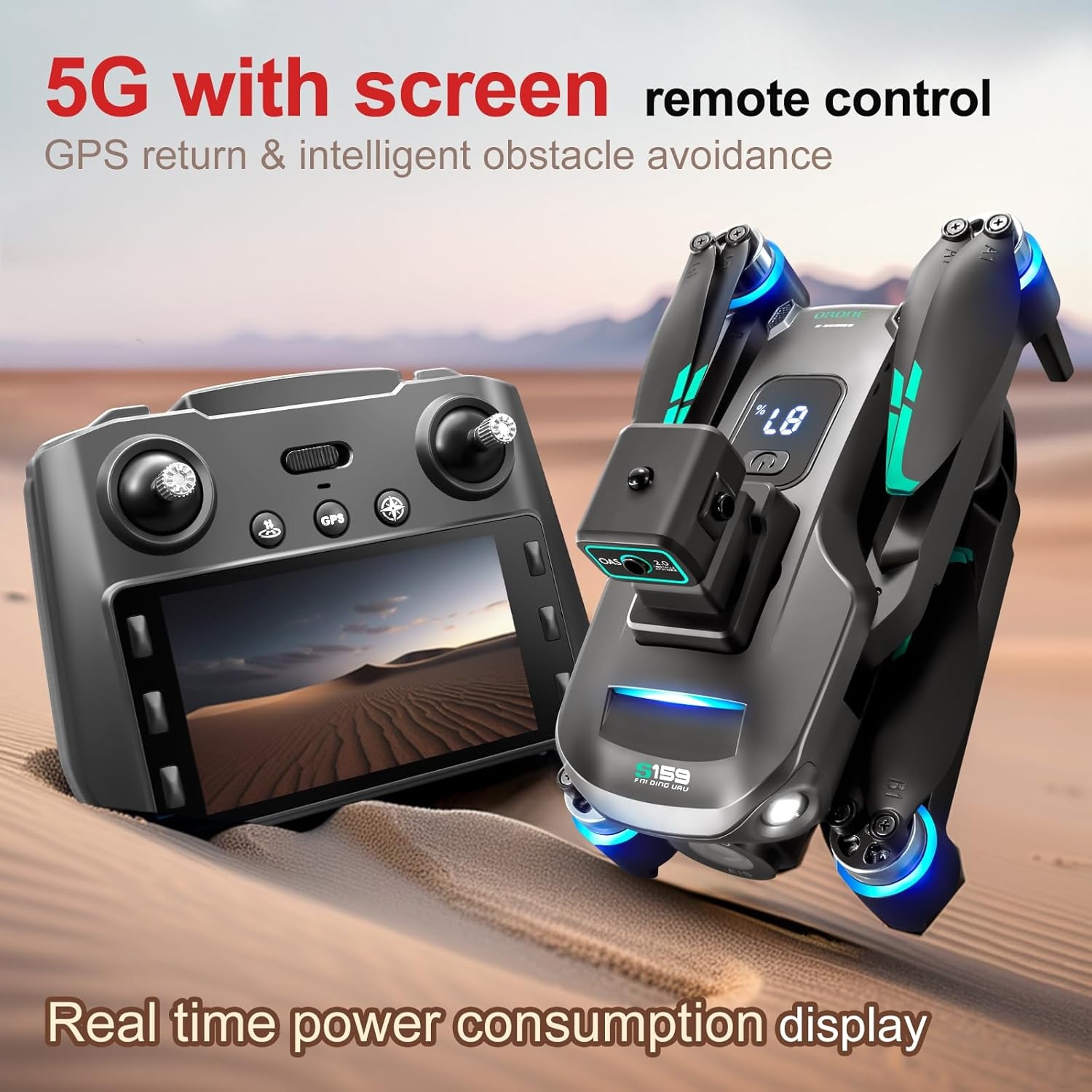 Opvouwbare 4K Drone met GPS & 2 Accu's - 35% Korting!