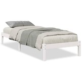 Extra Lang Grenenhouten Bedframe Wit 90x220 cm - 34% Korting