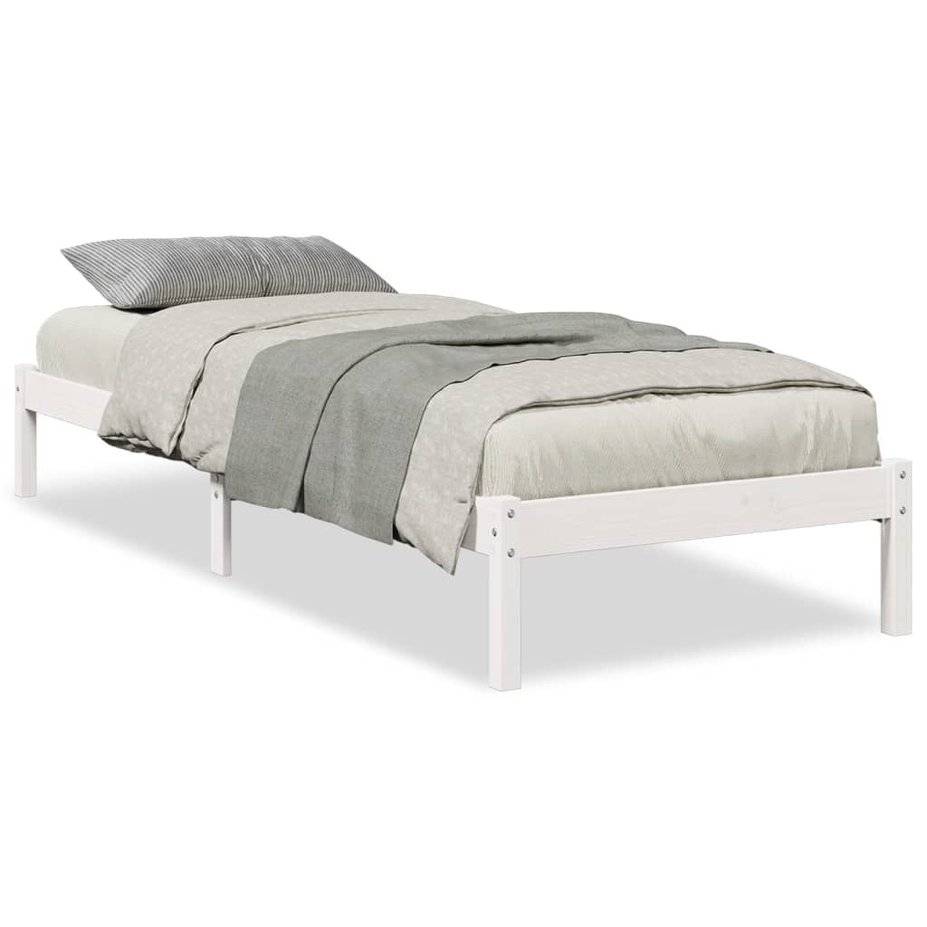 Extra Lang Grenenhouten Bedframe Wit 90x220 cm - 34% Korting