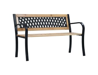 Houten Tuinbank 120cm met Stalen Frame - 34% Korting