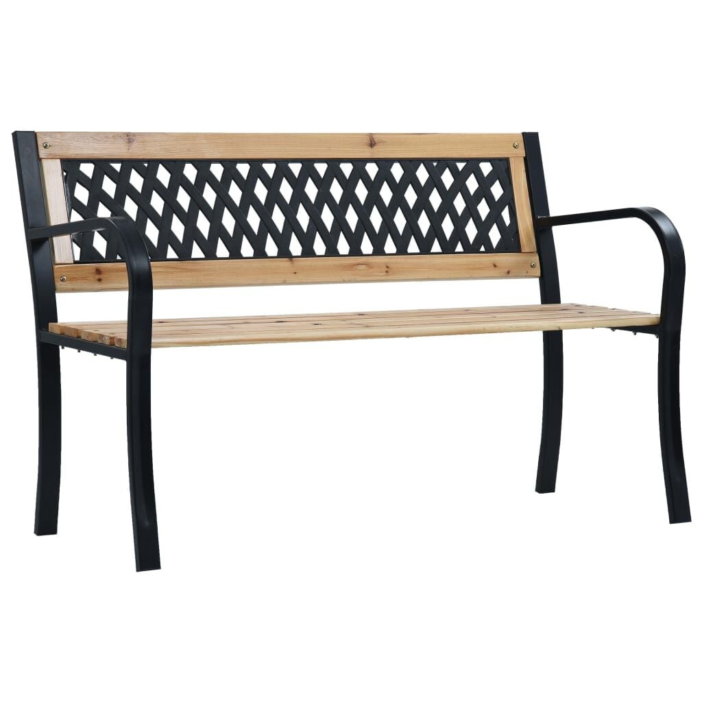 Houten Tuinbank 120cm met Stalen Frame - 34% Korting