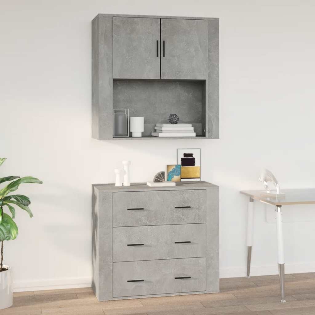 Betongrijze Wandkast 80x33x80 cm - Nu 76% Korting!
