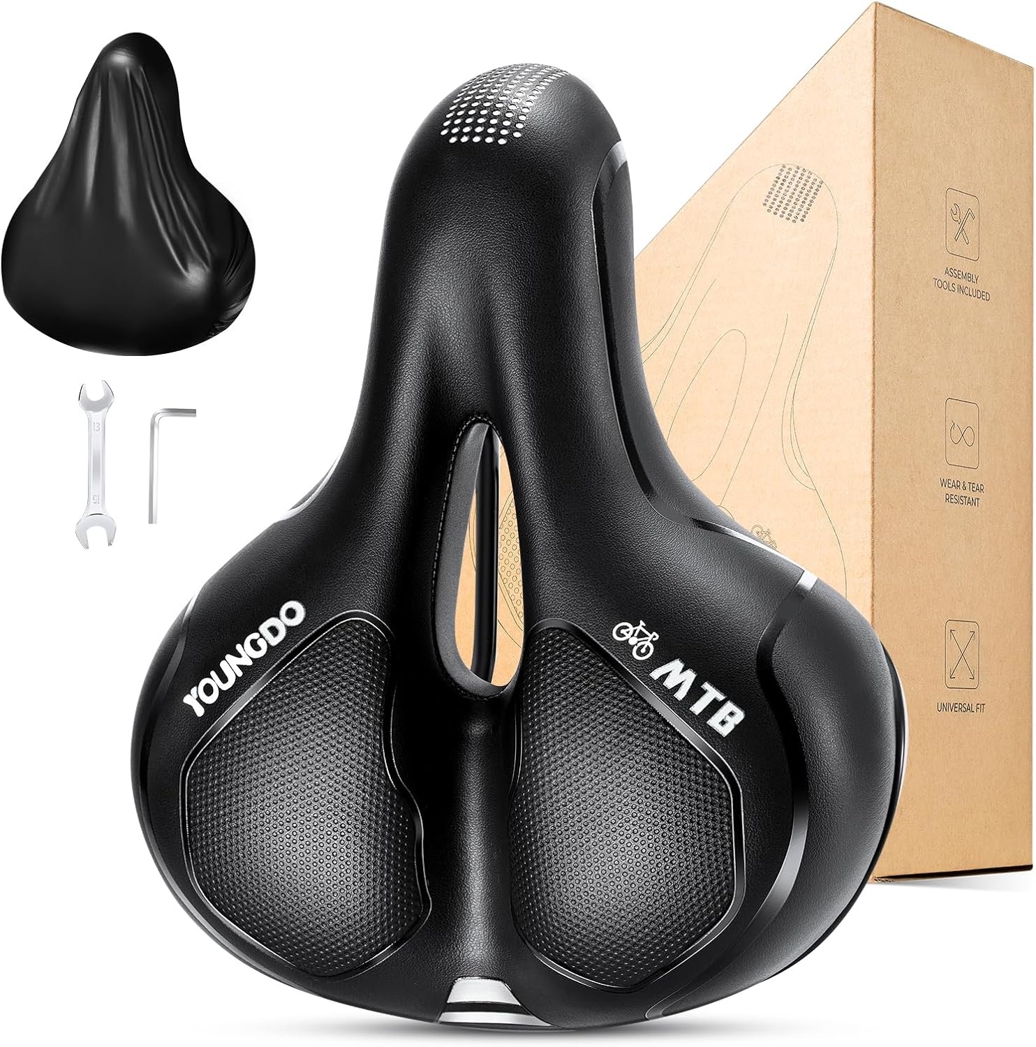 Comfortabel Fietszadel met Gel & Traagschuim (Zilver) - 34% Korting