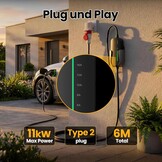 Mobiele Wallbox 11KW Type 2 | 35% Korting | 6 Meter Kabel