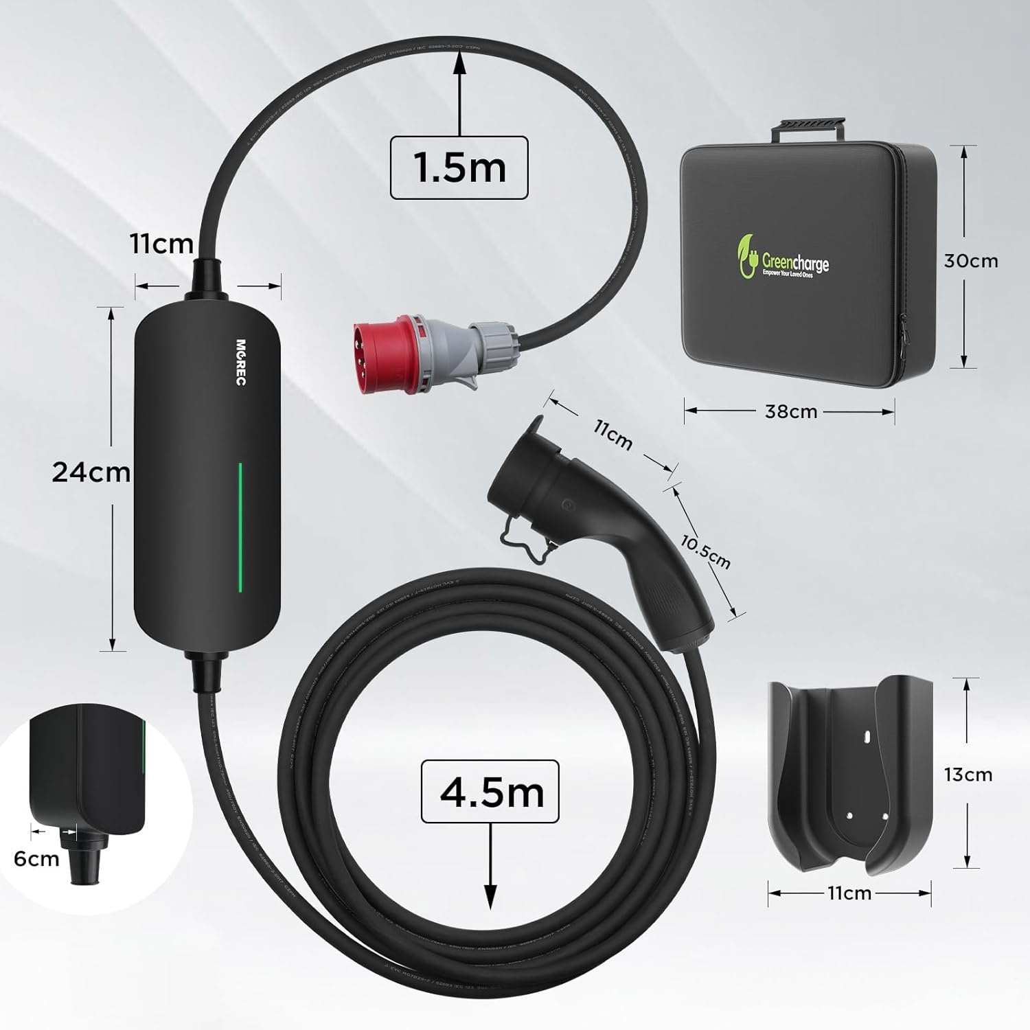 Mobiele Wallbox 11KW Type 2 | 35% Korting | 6 Meter Kabel
