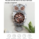 Steampunk Uil Wandklok - Handgeschilderd Hars met 29% Korting