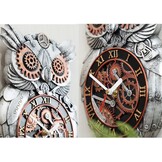 Steampunk Uil Wandklok - Handgeschilderd Hars met 29% Korting