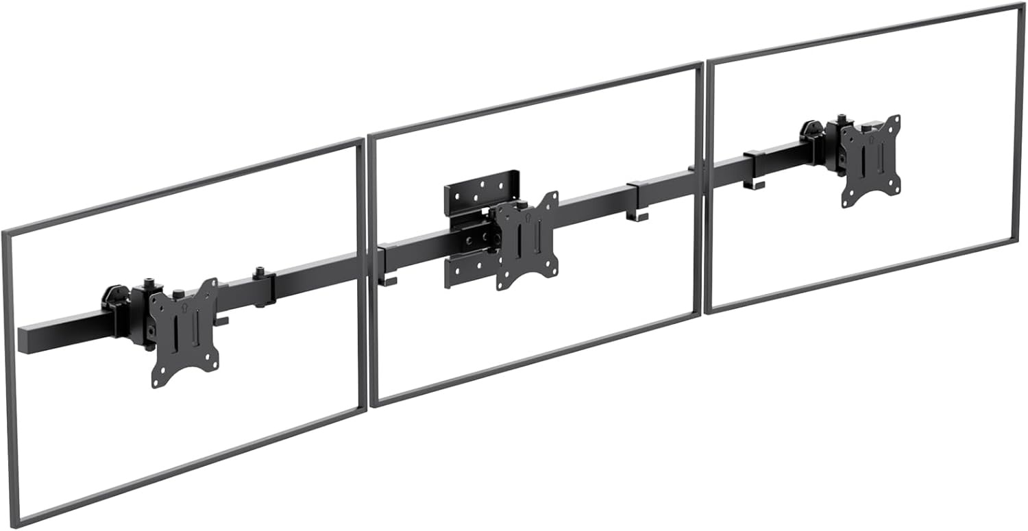 Drievoudige Monitor Wandbeugel 17-32" - Draaibaar & Kantelbaar - 29% Korting!