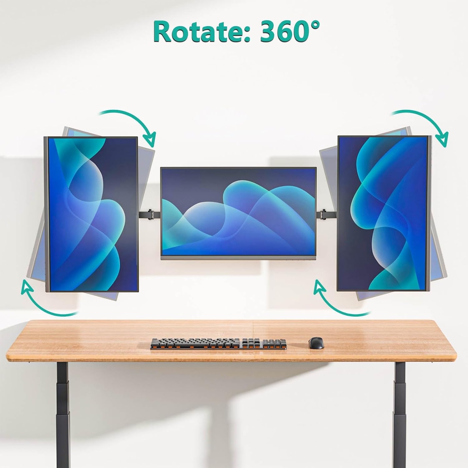 Drievoudige Monitor Wandbeugel 17-32" - Draaibaar & Kantelbaar - 29% Korting!