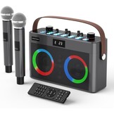 Draagbare Karaoke Luidspreker met 2 Microfoons - 30% Korting
