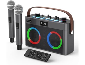 Draagbare Karaoke Luidspreker met 2 Microfoons - 30% Korting