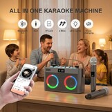 Draagbare Karaoke Luidspreker met 2 Microfoons - 30% Korting