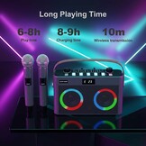 Draagbare Karaoke Luidspreker met 2 Microfoons - 30% Korting