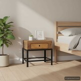Nachtkastje Gerecycled Hout & Staal - 40x35x40 cm - 54% Korting!