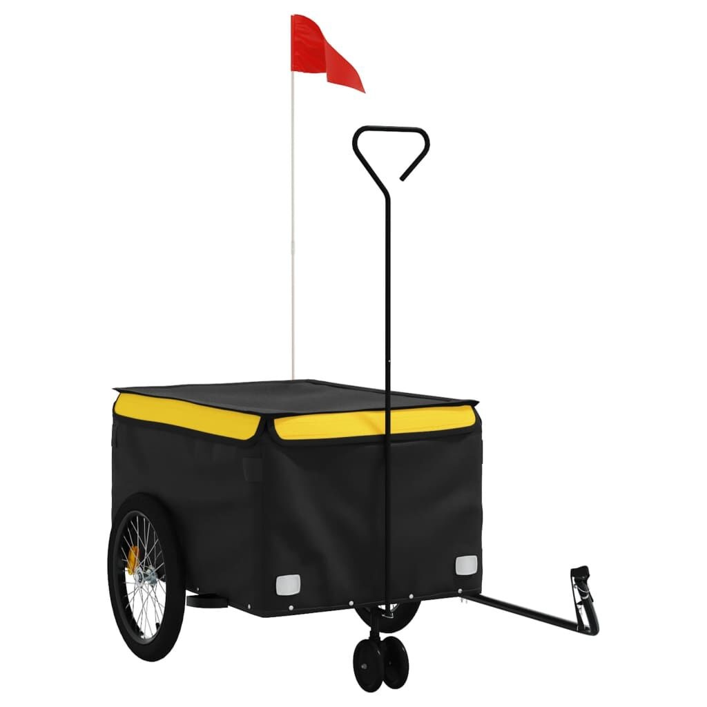VidaXL Fietstrailer 45 kg - IJzer Zwart/Geel - 34% Korting