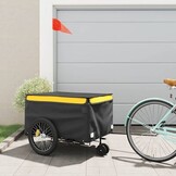 VidaXL Fietstrailer 45 kg - IJzer Zwart/Geel - 34% Korting