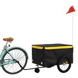 VidaXL Fietstrailer 45 kg - IJzer Zwart/Geel - 34% Korting