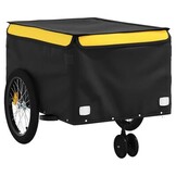 VidaXL Fietstrailer 45 kg - IJzer Zwart/Geel - 34% Korting